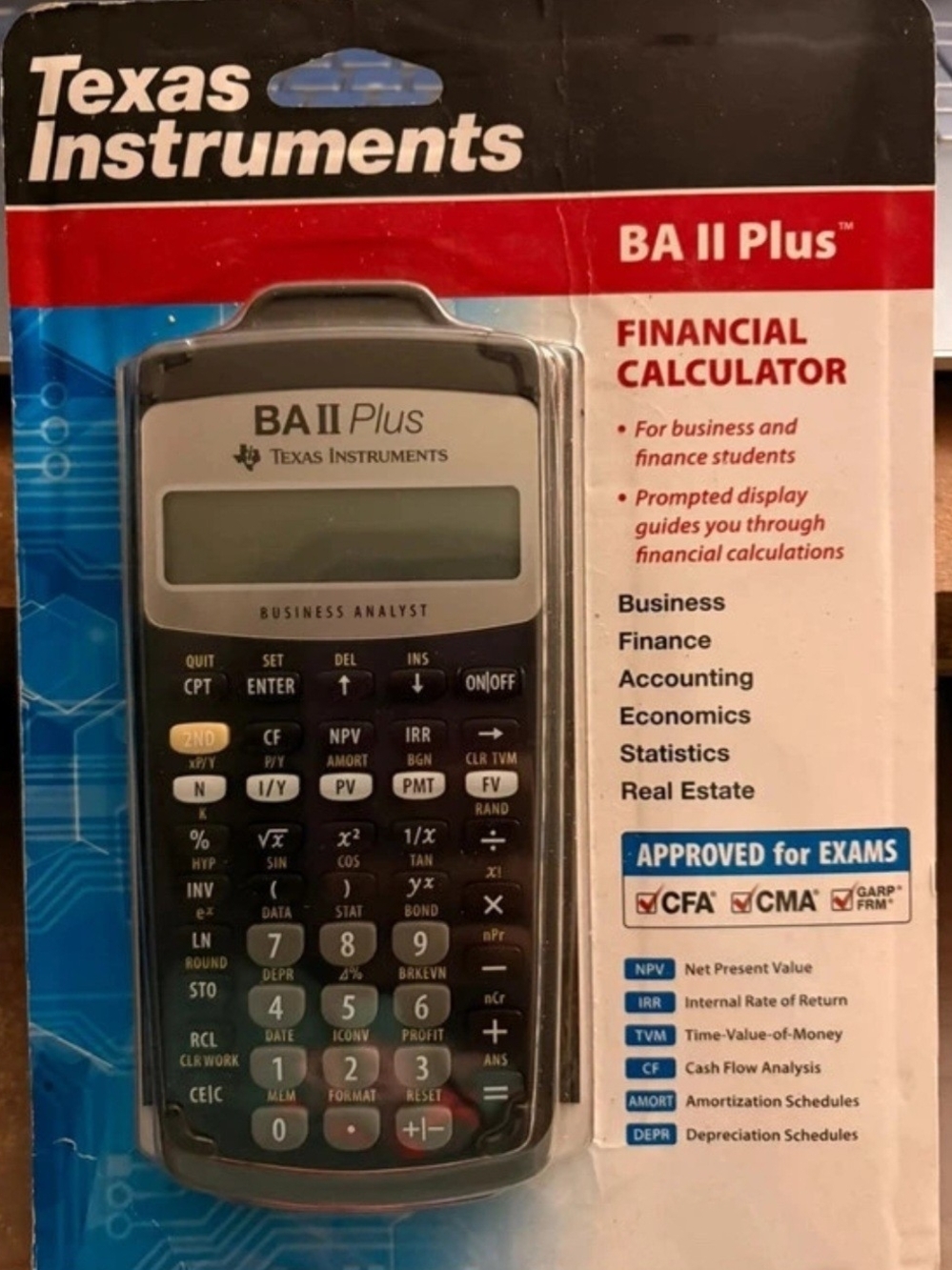 NEW Texas Instruments BA II Plus Financial Calculator - Black and Silver